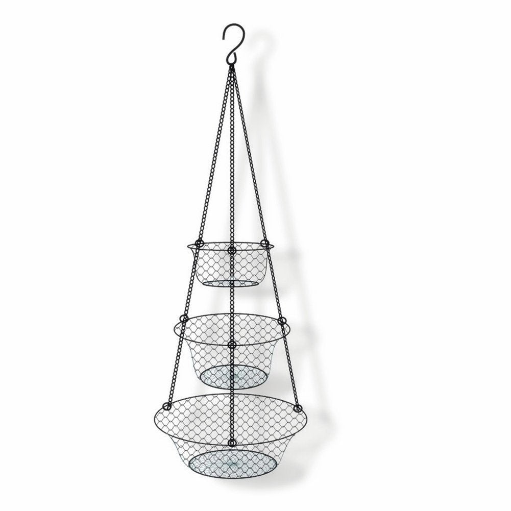 Minnows Home 3-Tier Hanging Basket, Storage Organizer For Fruits,Vegetables, Accessory, Perfer For Kitchen And Bathroom