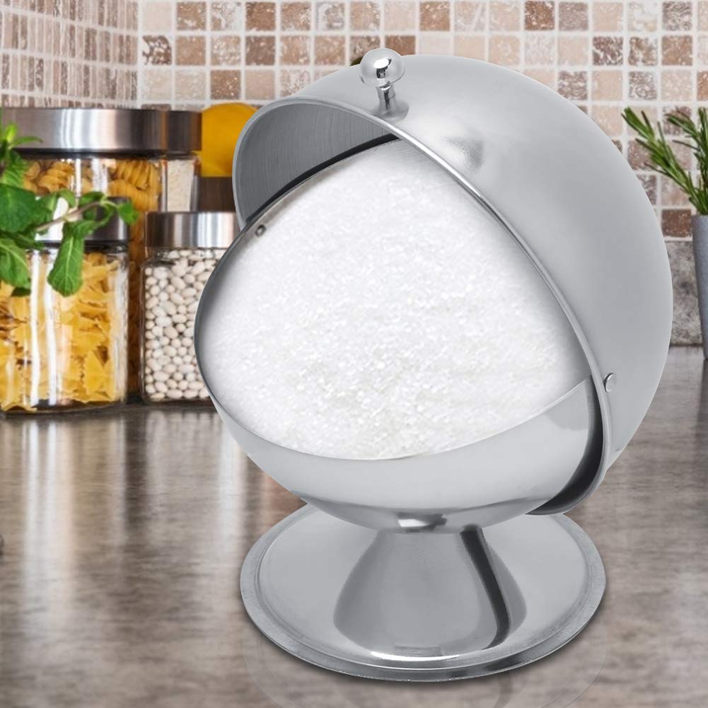 Fdit Stainless Steel Spice Condiment Seasoning Jar Box With Swivel Cover Salt Sugar Container For Kitchen Cooking Tools