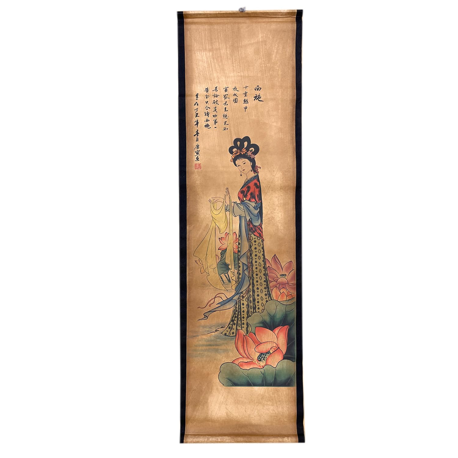 Wall Art Poster Prints Paintings, Hanging Paper Scroll Decor Ready to Hang Asia Vintage Aesthetic,for Home Office Three Kingdoms