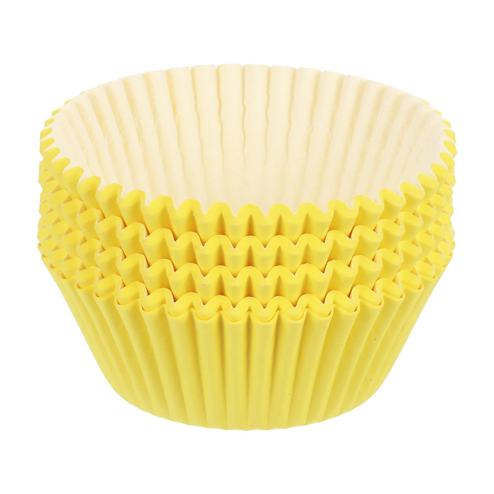 Uxcell 100 Pcs Cupcake Liners, Muffins Paper Baking Cups Wrappers Standard Greaseproof For Baking Cupcake Wrapper, Yellow