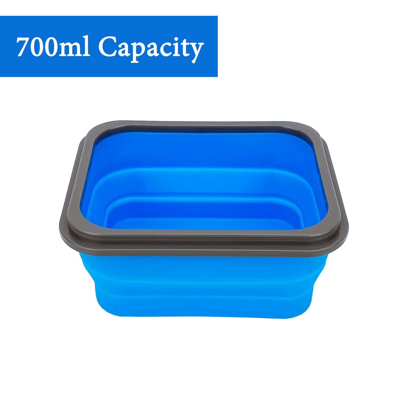 Lunbengo Small Silicone Collapsible Snacks Container With Lid And 2 In 1 Spoon & Fork, Food Grade Silicone Bento Lunch Container