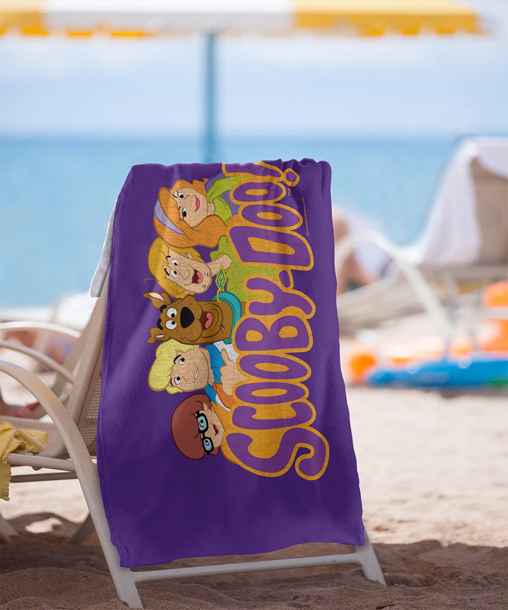 Logovision Scooby-Doo Scooby Gang Purple Officially Licensed Beach Towel 30'' X 60''