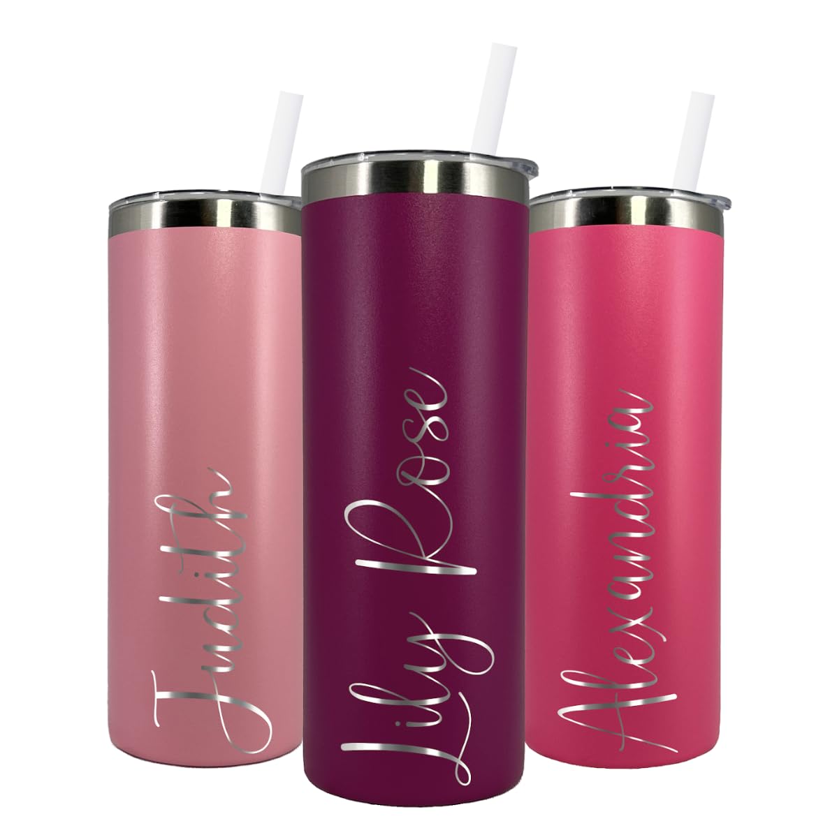Avito Personalized Tumbler - Laser Engraved - 20 Oz Stainless Steel Skinny Tumbler - Includes Straw And Lid - Vacuum Insulated -
