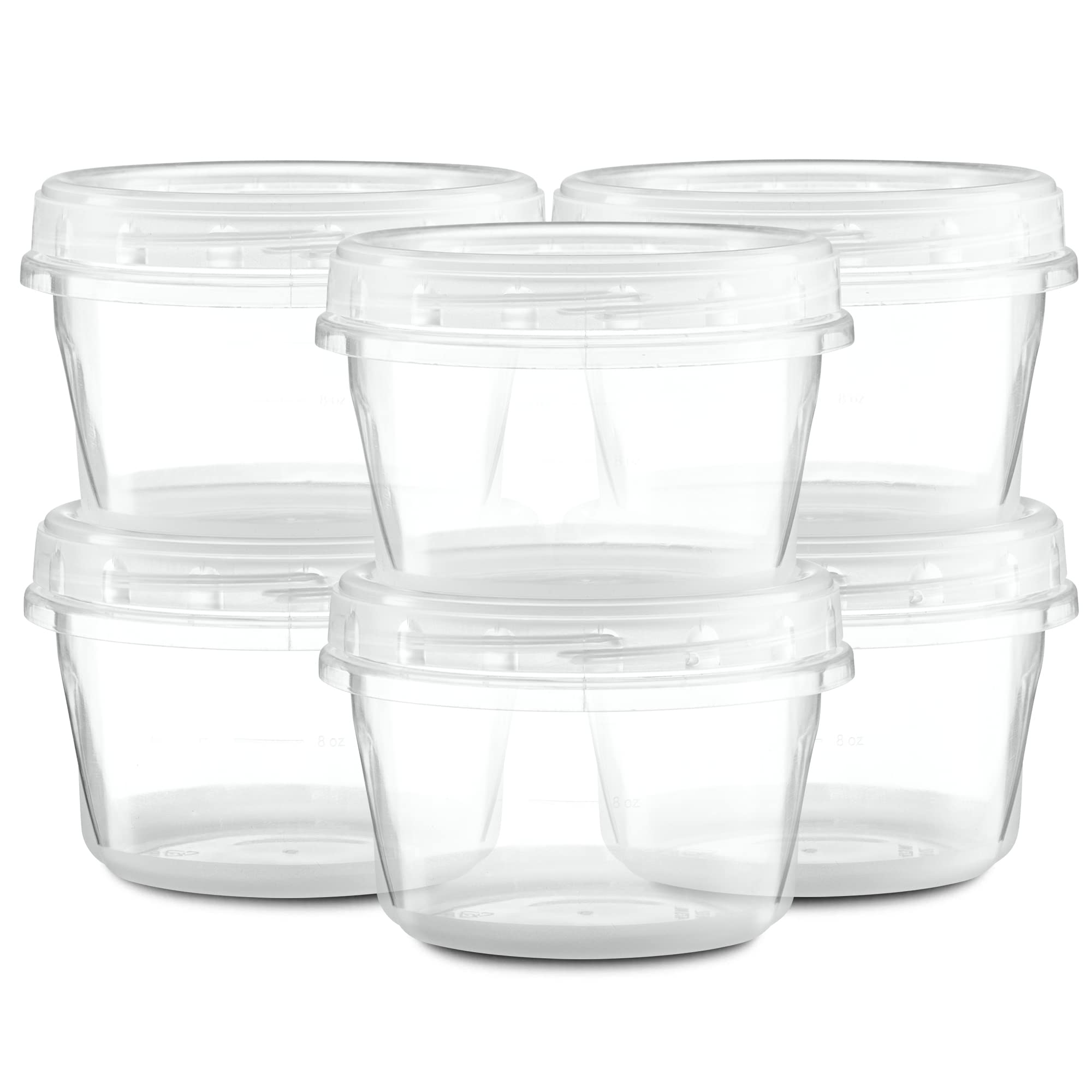 Elegant Disposables (16 Ounce 10 Pack) Clear Twist Cap Containers With Screw On Lids Twist Top Food Storage Freezer Containers