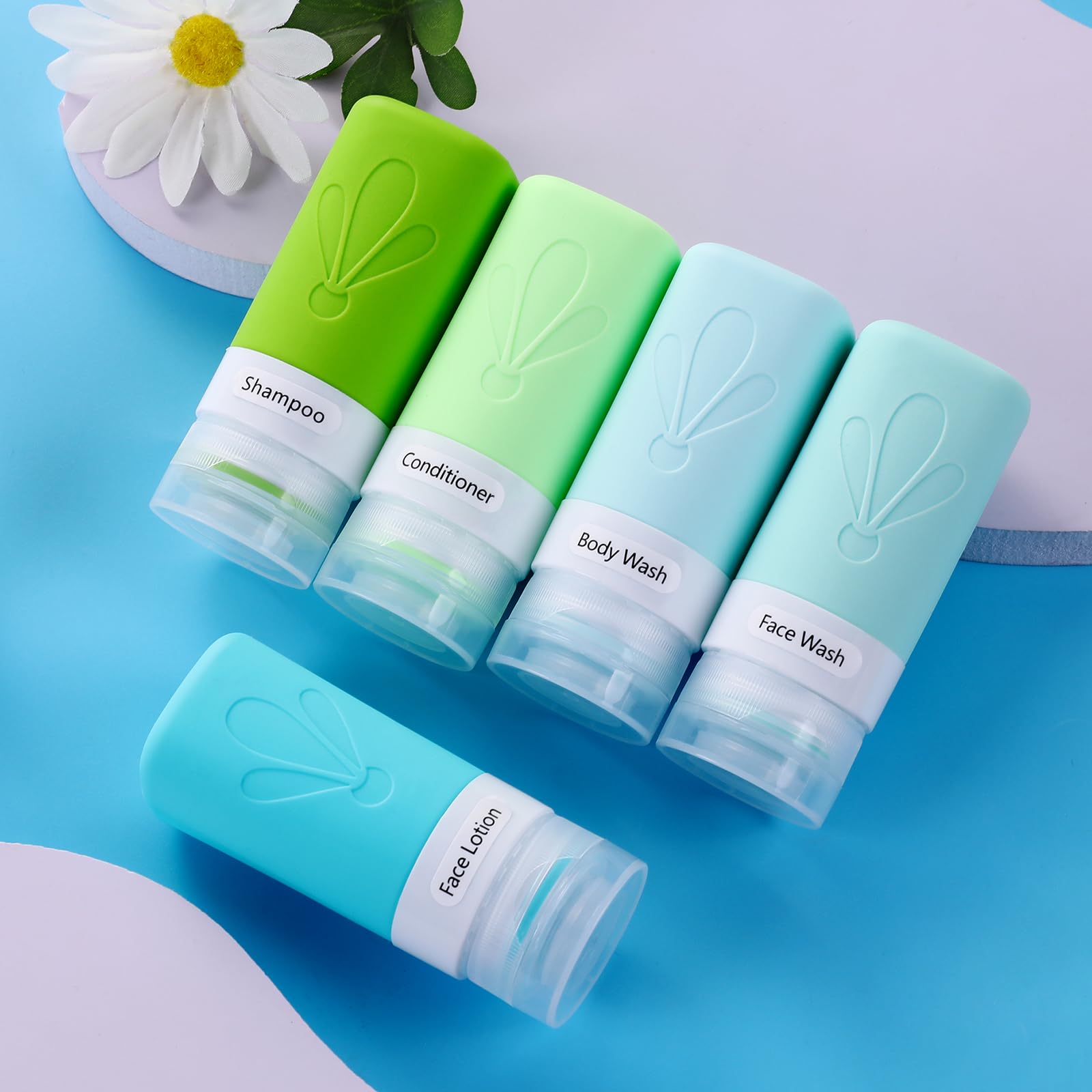 Insfit Travel Bottles For Toiletries, Tsa Approved 2Oz Travel Size Containers, Bpa Free Leak Proof Squeezable Silicone Tubes For