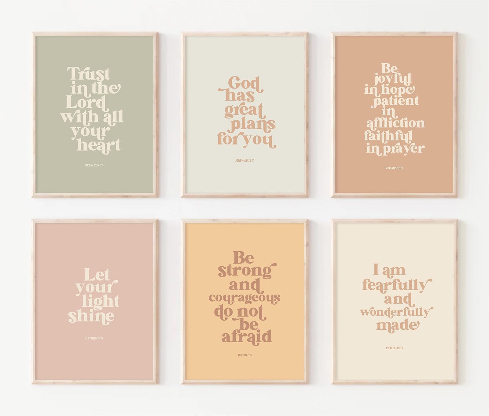 Bible Verse Wall Art Decor Kids Christian Canvas Pictures Inspirational Quotes Wall Art Jesus Religious Posters Educational Kids