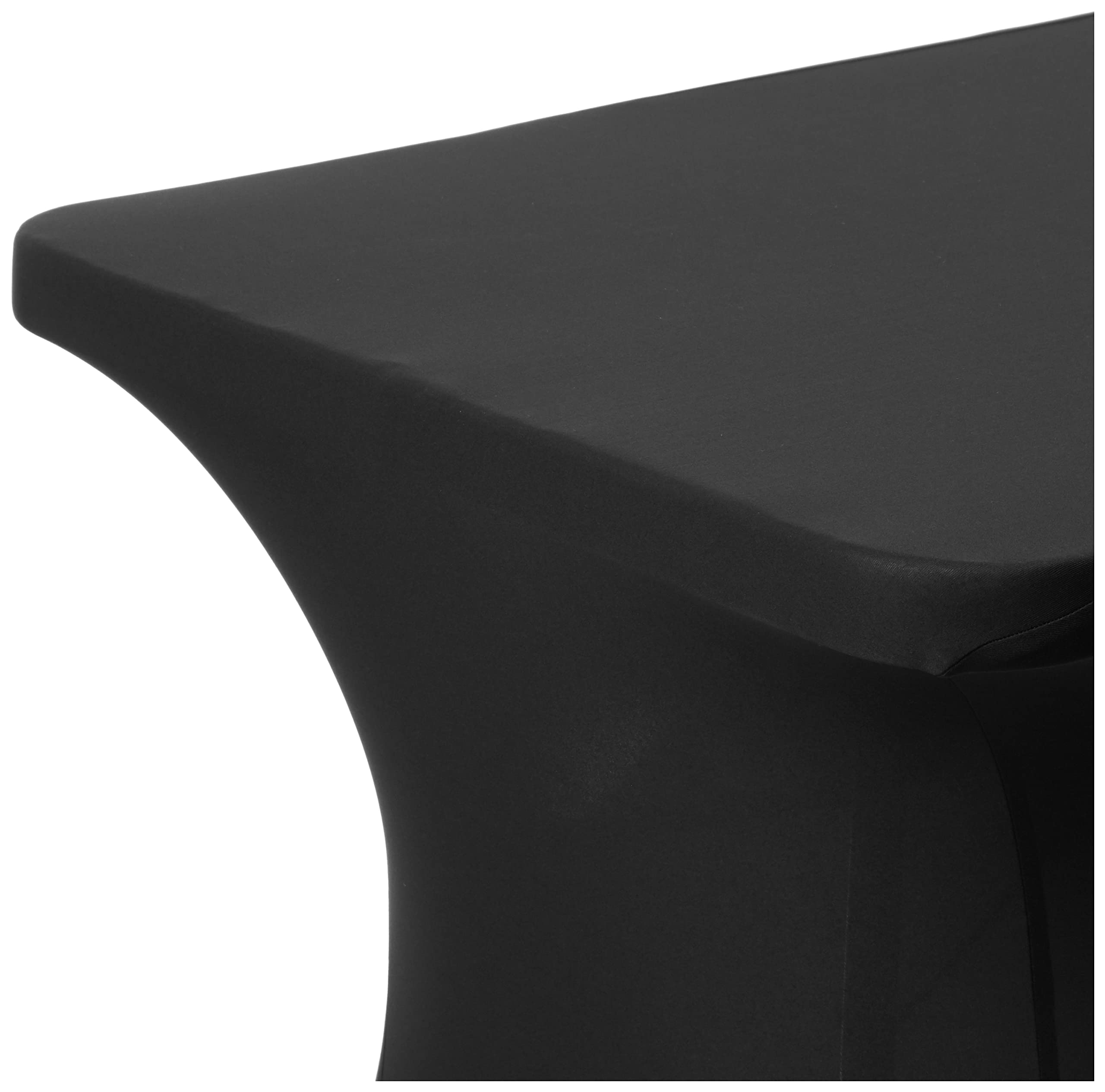 LA Linen Rectangular Open Back Spandex Tablecloth  72 by 30 by 30-Inch  Black
