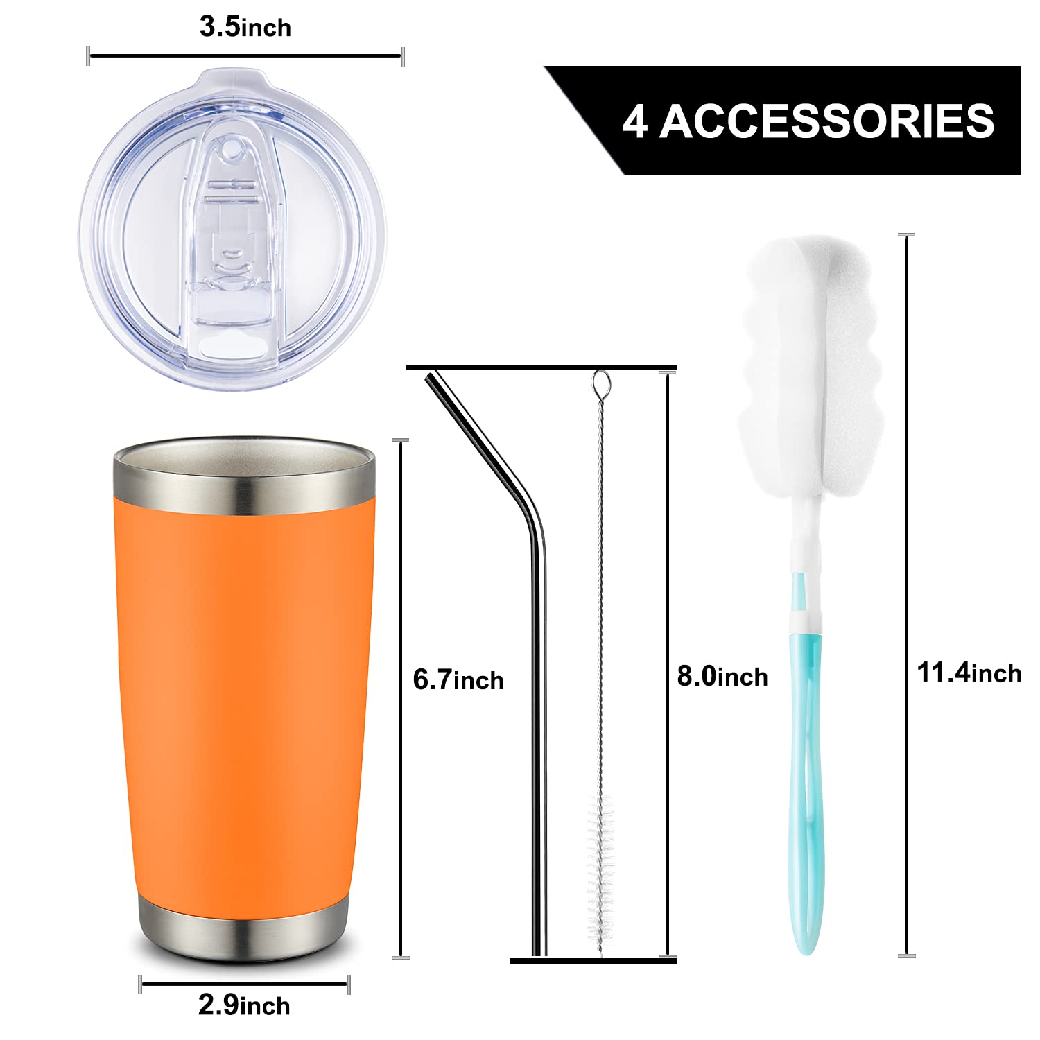 Comooo 20Oz Double Wall Vacuum Insulated Travel Mug Bulk Stainless Steel Tumbler With Lid And Straw Durable Powder Coated Insula
