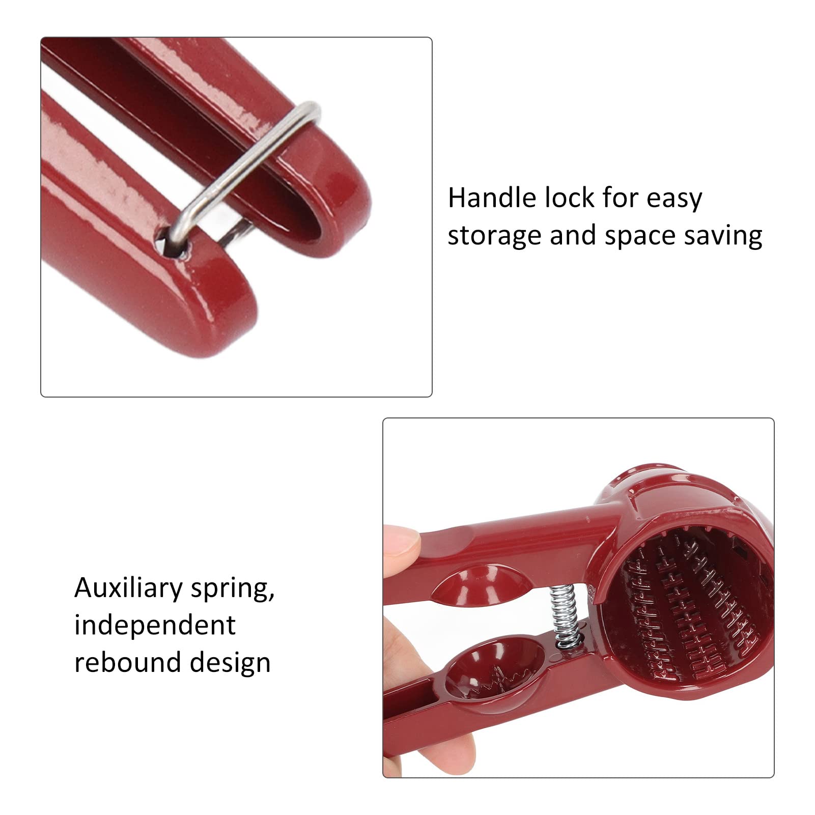 Nut Cracker Tool, Nutcracker Tool For All Nut Walnut Plier With Non-Slip Handle Red Pecan Nut Cracker Tool Multifunction Sheller