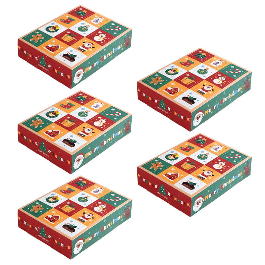 PRETYZOOM 5pcs Christmas Advent Calendar Box to Fill 12 Days Advent Countdown Boxes DIY Xmas Empty Advent Calendar for Christmas
