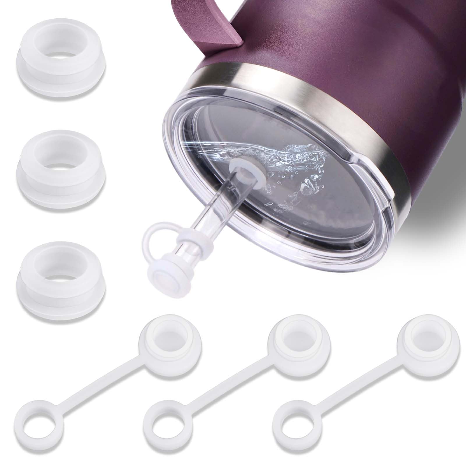 AIERSA 3Pcs Spill Stopper for YETI Cup Straw Lid, and 3Pcs Straw Cover Cap Toppers Suitable for Yeti Cup Accessories for 20, 16,