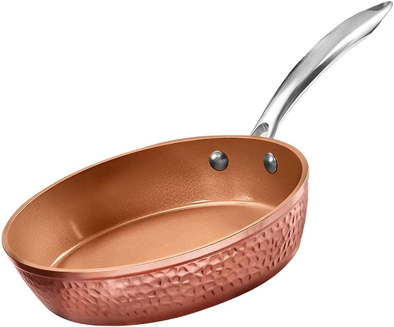 Gotham Steel 9.5'' Hammered Pan With Tempered Glass Lid And Cool Touch Handles, Ultra Nonstick Fry Pan, Scratch Resistant Dishwa