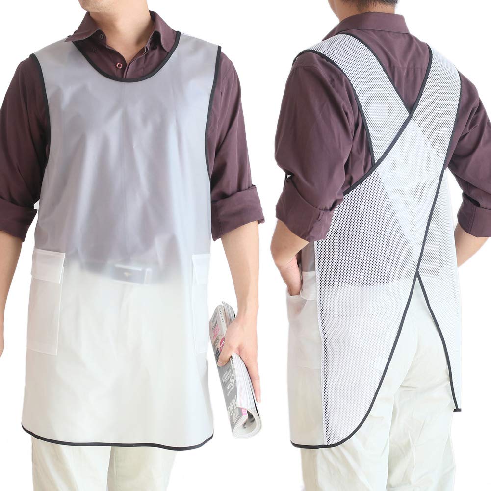 Newgem 100% Waterproof Cross Back Apron With Pockets For Women Men Dishwashing, Cleaning Fish, Lab Work, Dog Grooming, Gardening
