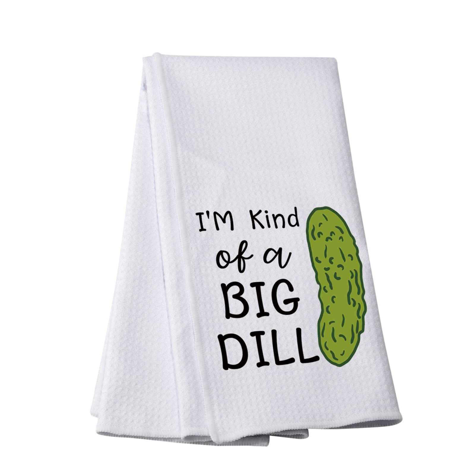 Pwhaoo Pickle Kitchen Towel I'M Kind Of A Big Dill Kitchen Towel Vegetarian Kitchen Decor Pickle Lover Gift (A Big Dill T)