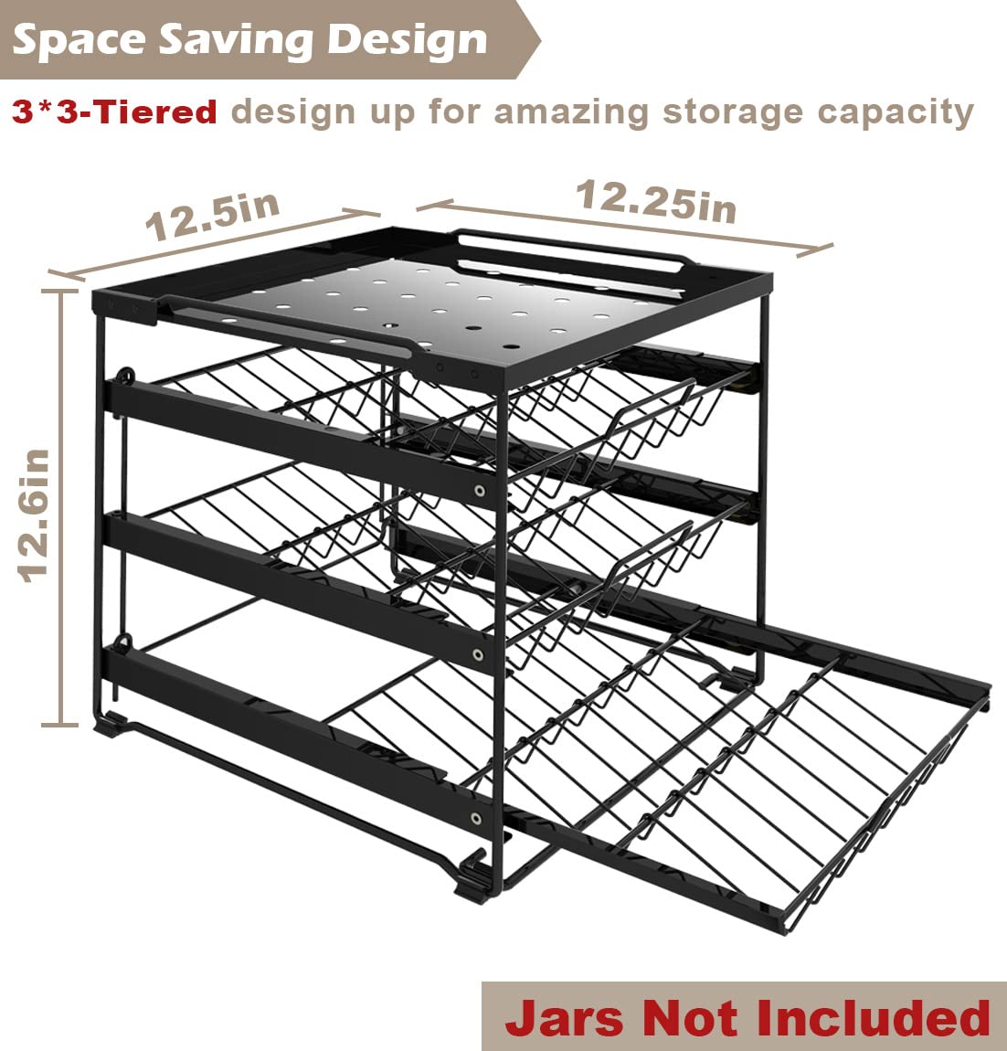 Artibear Upgraded Pull Out Spice Rack Organizer For Cabinet Storage Upto 54 Jars, 3-Tier Seasoning Shelf Holder For Kitchen Pant