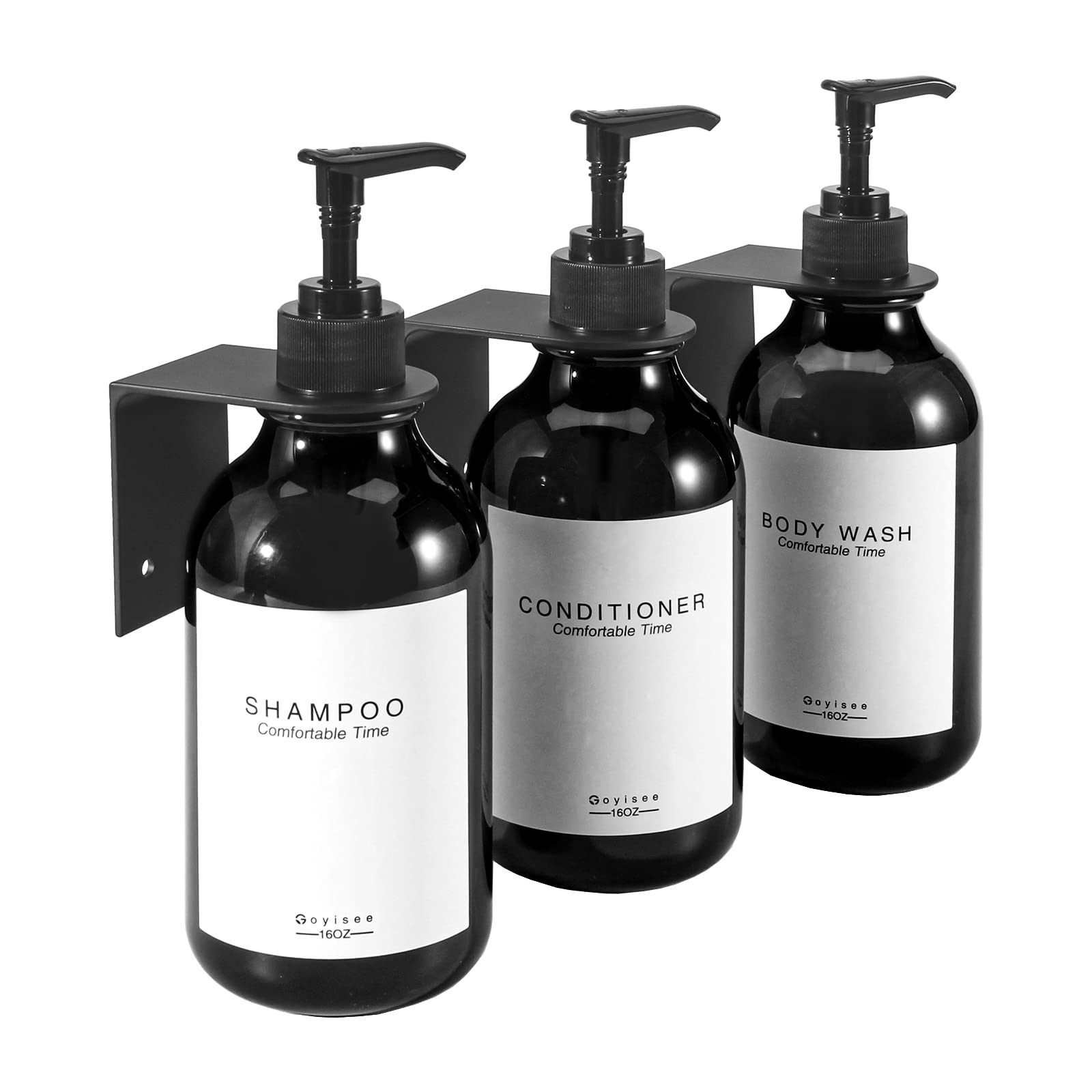 Goyisee Shampoo And Conditioner Dispenser For Shower Wall 3 Chamber,Refillable Shampoo And Conditioner Bottles With Waterproof L