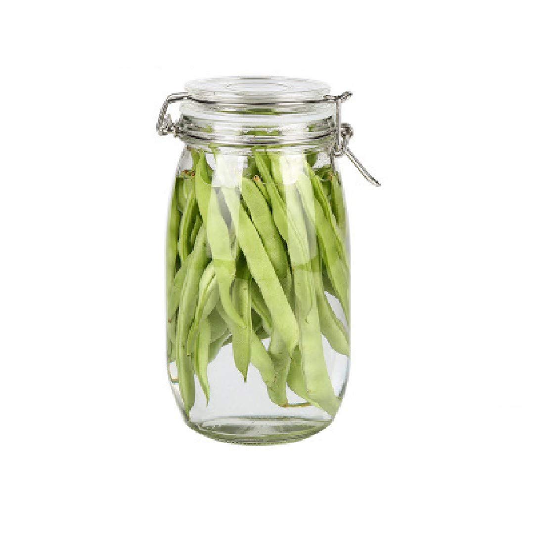Shfti Glass Kitchen Storage Canister Mason Jars With Lids, Airtight Glass Canister With Hinged LidPerfect For Kitchen Canning Ce