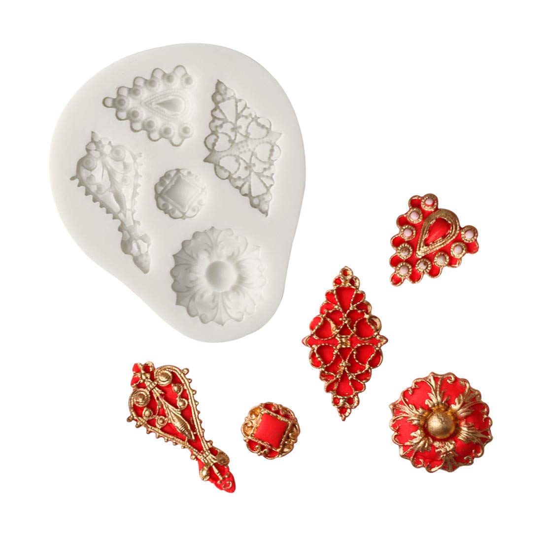 Anyana Diamond Baking Molds Mini Jewel Brooch Silicone Fondant Molds Cabochon Cake Decorating Tools Gumpaste Gem Cupcake Topper