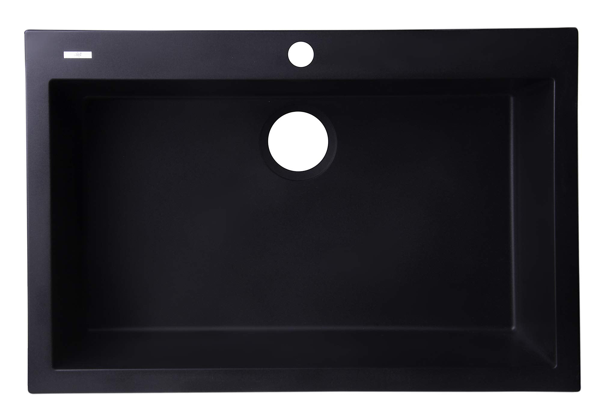 Alfi Brand Ab3020Di-Bla Drop-In Single Bowl Granite Composite Kitchen Sink, 30'', Black
