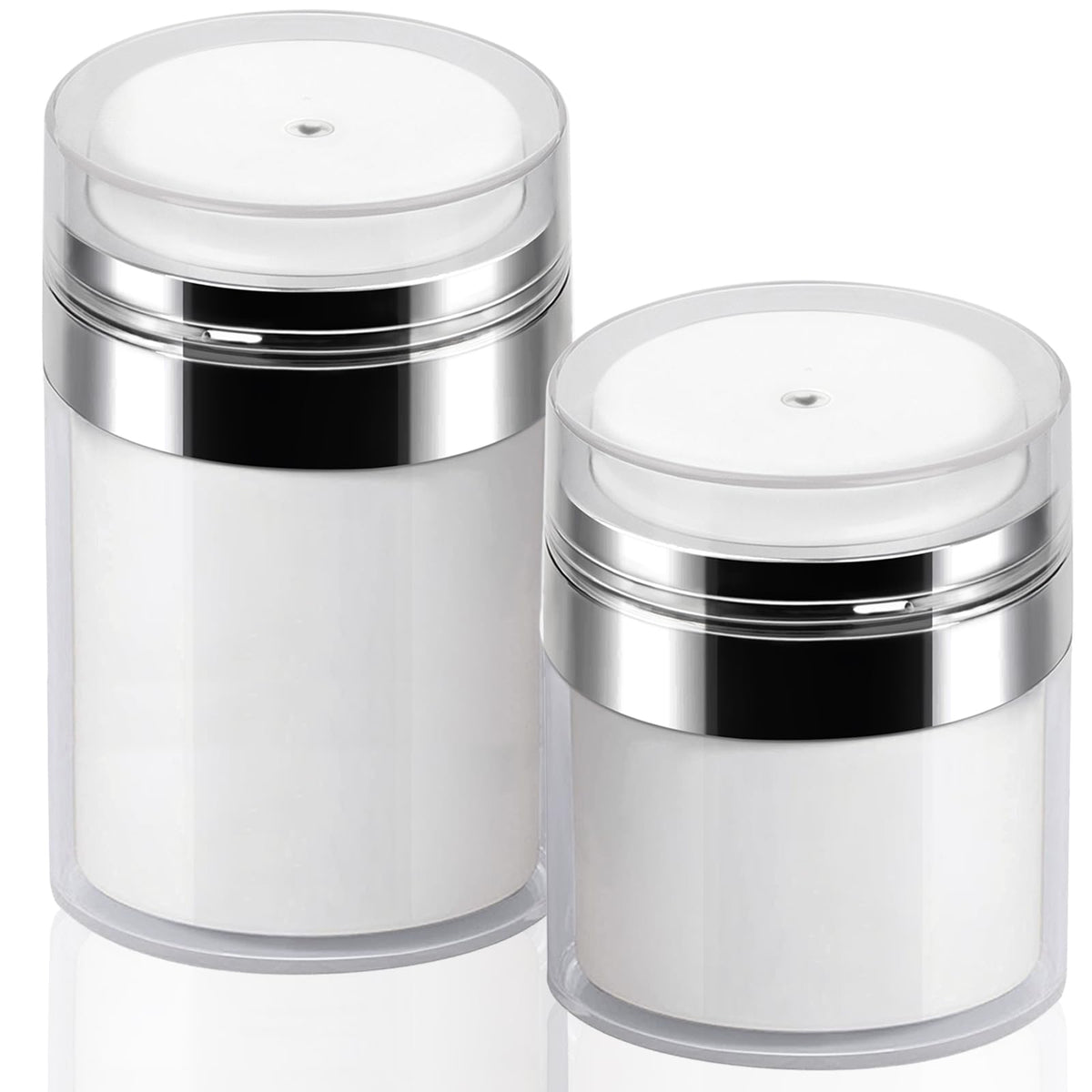 2Pack Lotion Dispenser 50Ml 100Ml Airless Pump Jar - 1.7Oz 3.5Oz Moisturizer Pump Bottle Drunk Elephant Skin Care Travel Makeup