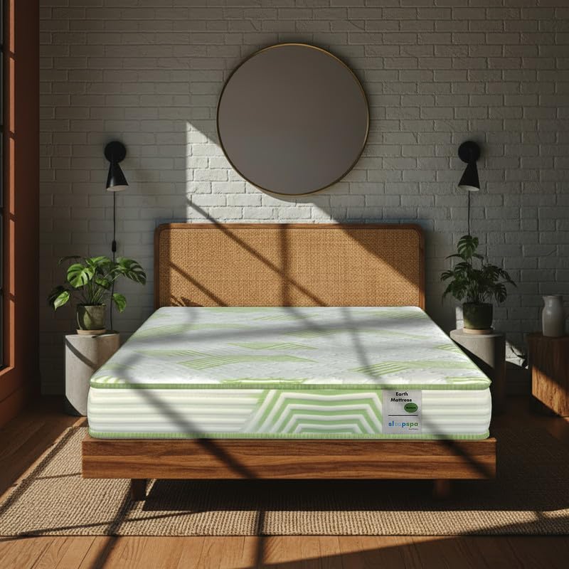 SLEEPSPA Earth Orthopedic Mattress with 100% Pure PinCore Natural Talalay Latex  Chemical Free | 7Zone Support, AntiAllergy