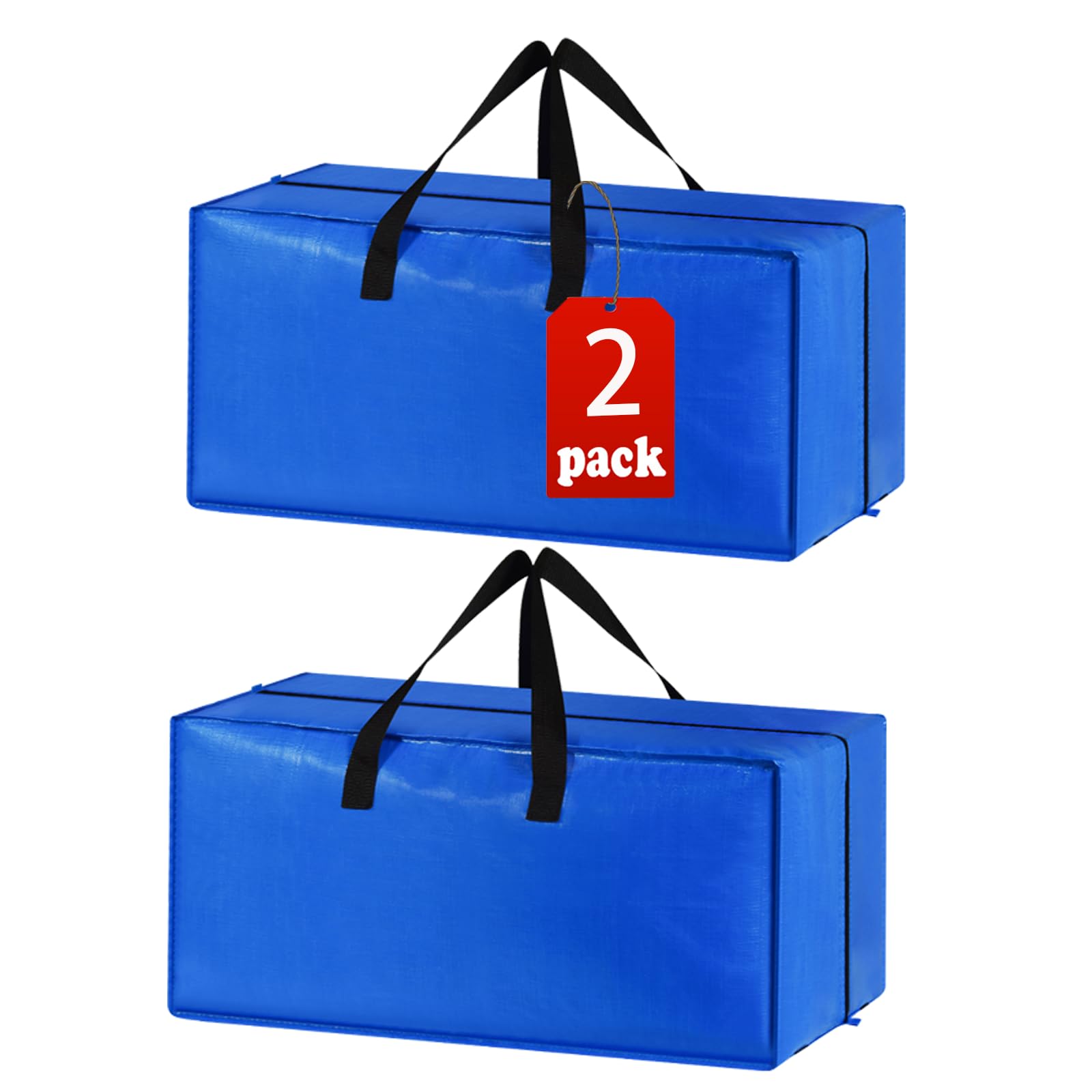 2 Pack Heavy Duty Extra Large Moving Bags Storage Tote - Strong Handles& Backpack Straps - Space Saving Storage Bags Alternative