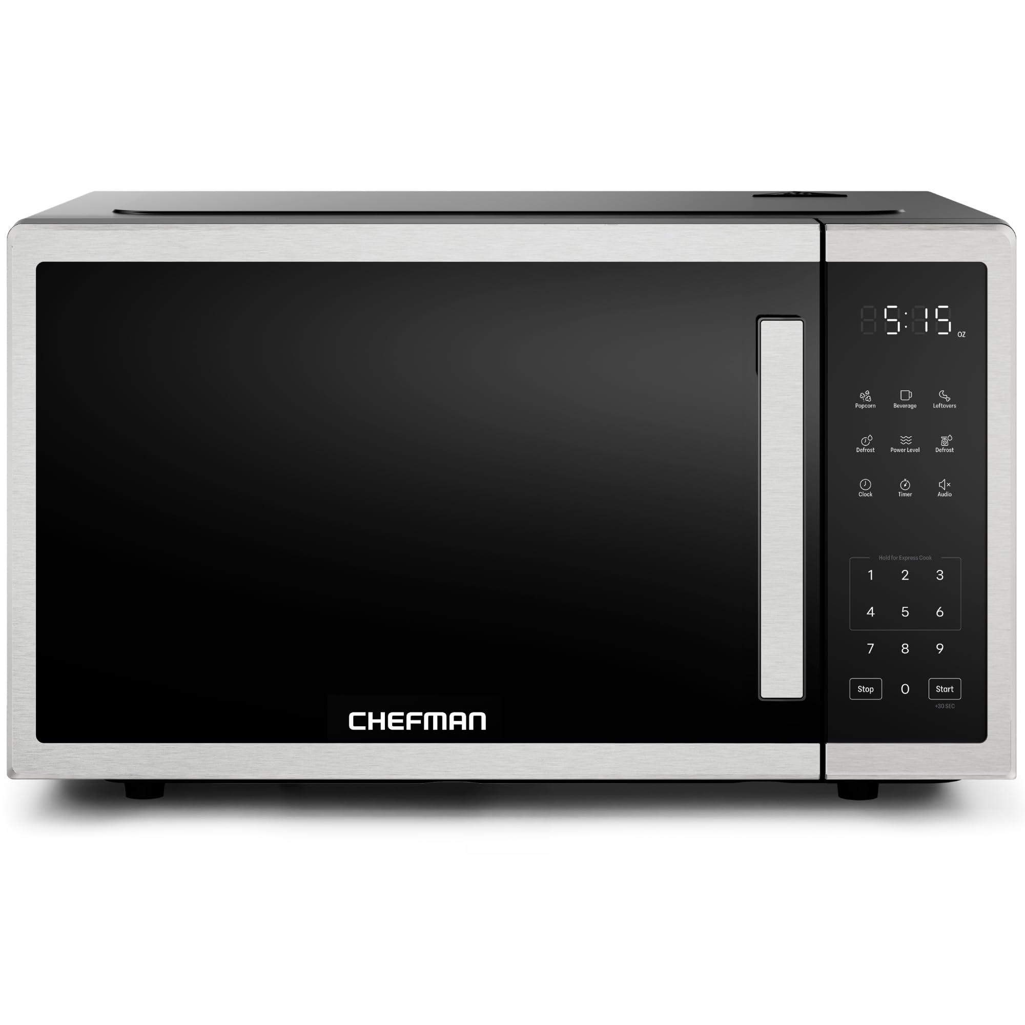 Chefman Countertop Microwave Oven 1.1 Cu. Ft., 1000 Watts with 10 Power Levels, 3 Cooking Presets with One-Touch Express Cook, 2
