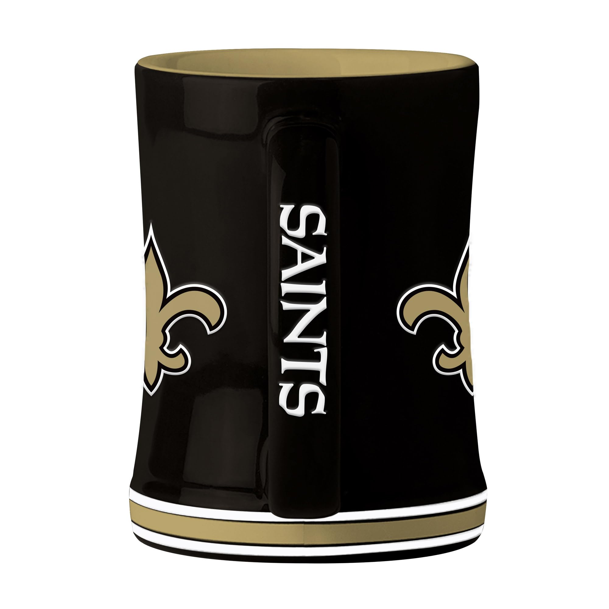 New Orleans Saints Coffee Mug 14oz Sculpted Relief Team Color