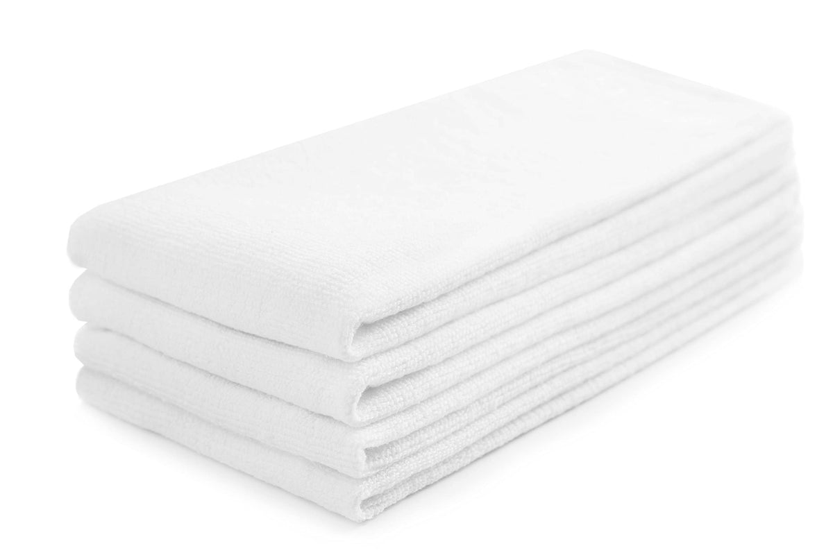Sticky Toffee Blank Kitchen Towels Dish Towels White 100% Cotton, Set Of 4, Tea Towels For Crafting Embroidery, Dual-Texture Fla