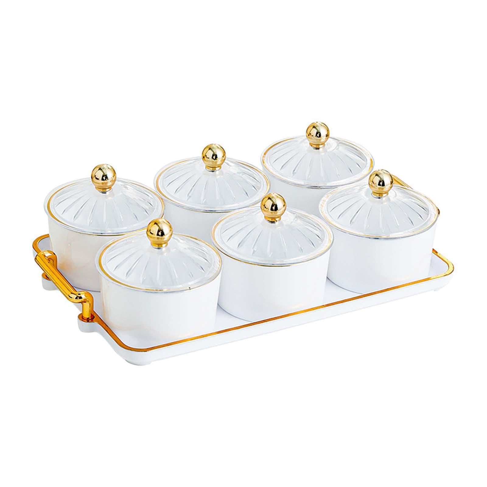 Enakshi Fruit Plate Removable Decorative Divided Serving Tray For Chips Nuts Veggies 6 Grid