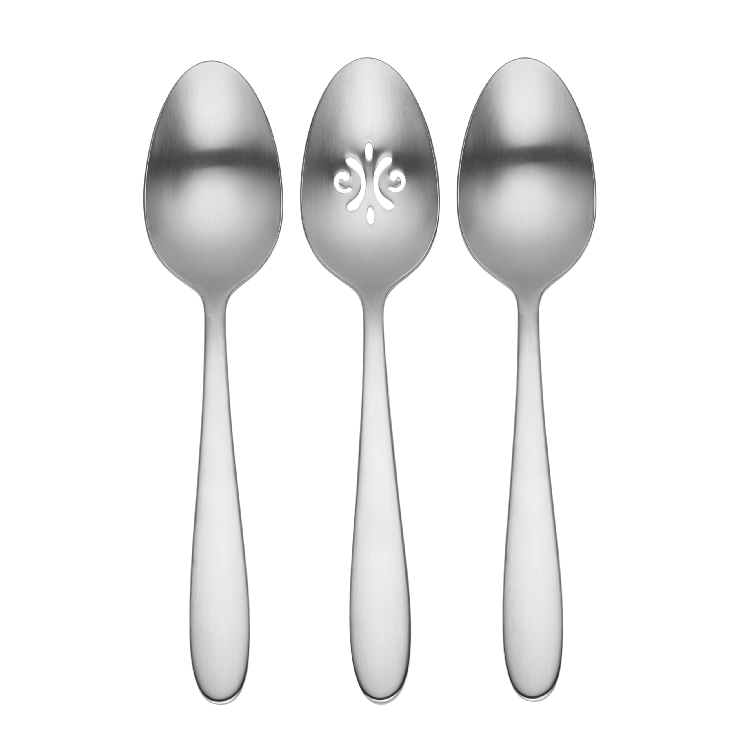 Oneida Vale Set Of 3 Serving Spoons, Silver