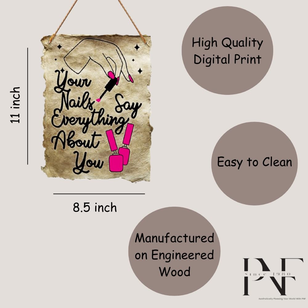 Pnf Poster And Frames Your Nails Say Everthing About You Wall Art & Door Hanging Frame For Kitchen, Dining, Restaurants Decor |