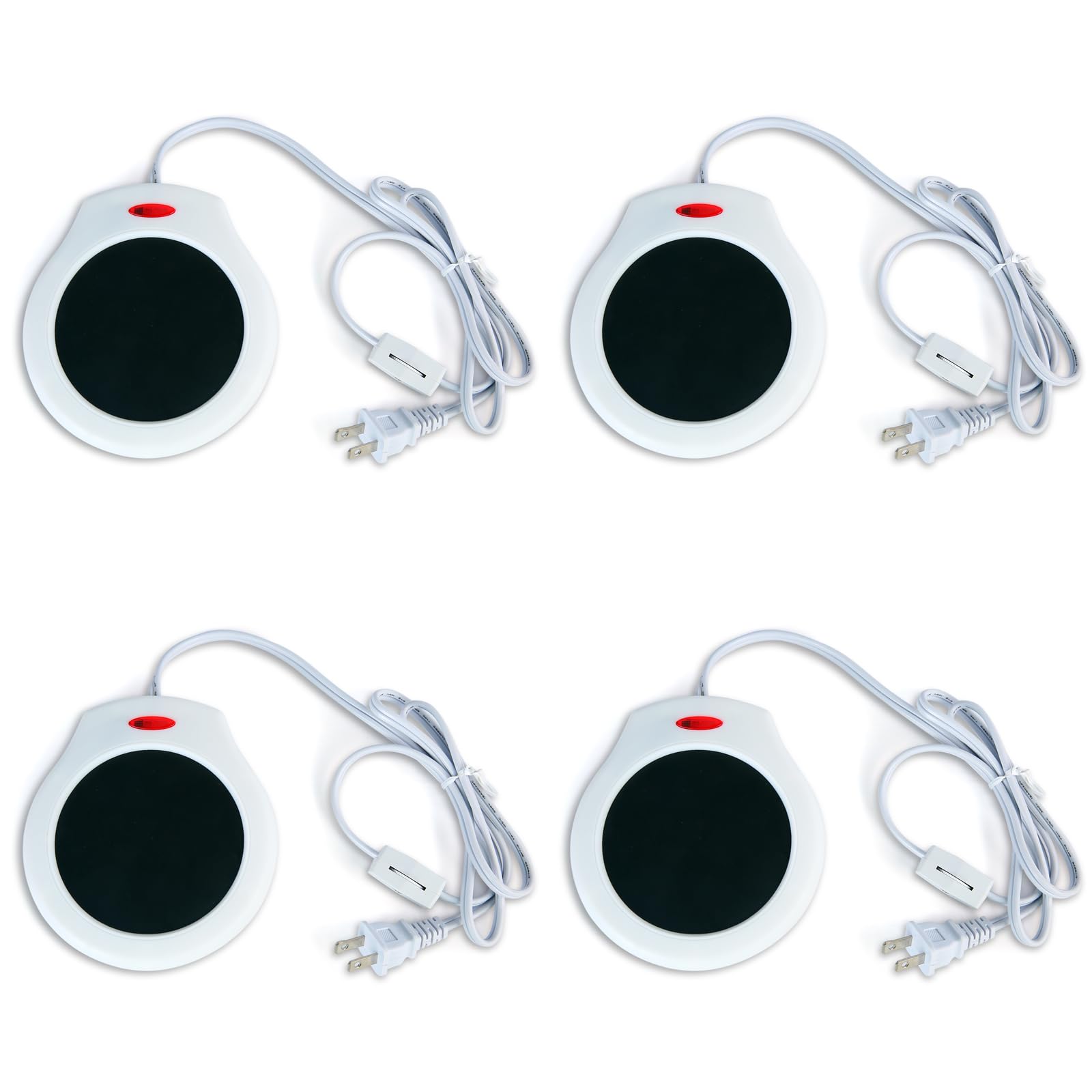 Home&Office Desktop Electric Mug Warmer-Coffee/Tea/Cocoa/Soup-Scented Candles Gift For Winter 4Pcs(White)