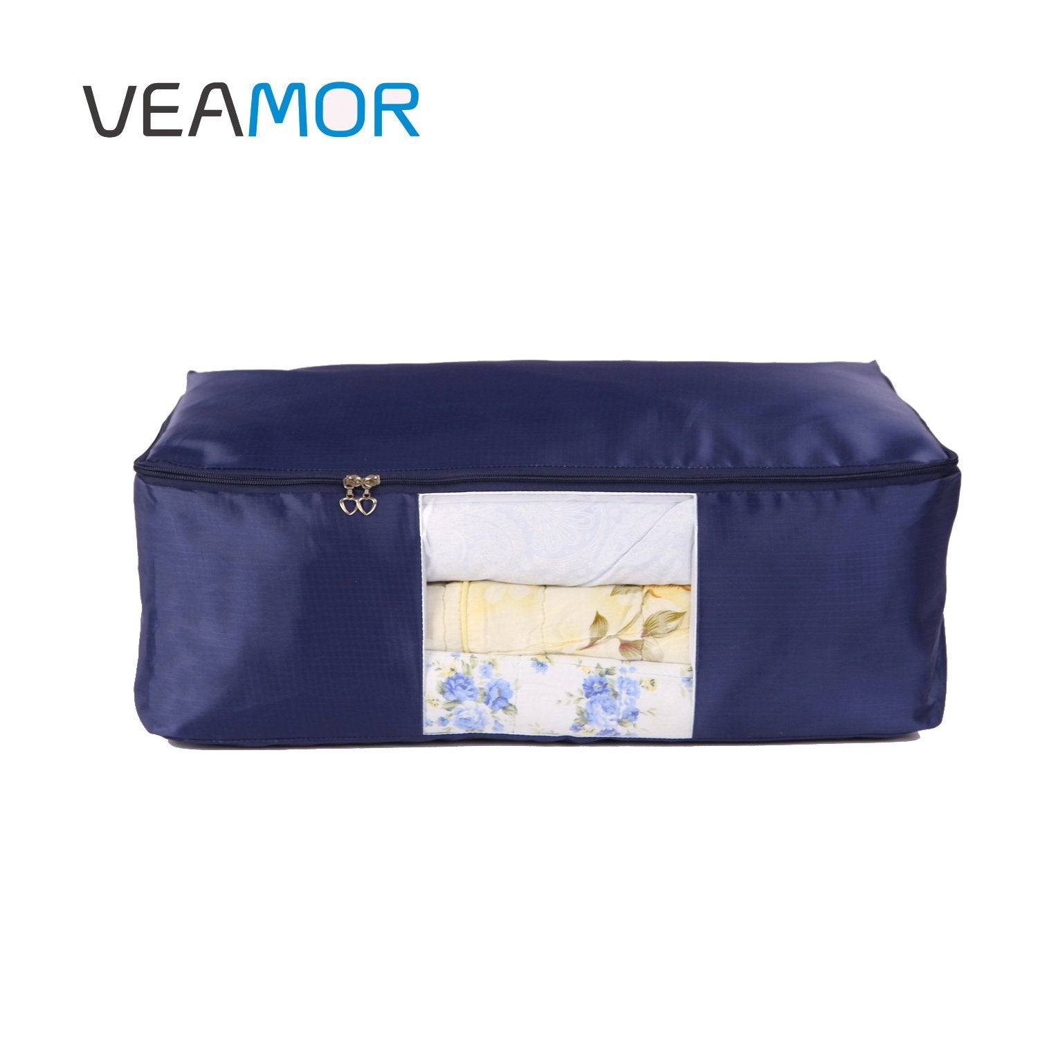 VEAMOR Blanket Storage Bags Pillow Bedspread Bedding Clothes Organizer Storage Containers with Zippers Breathable and Moisturepr