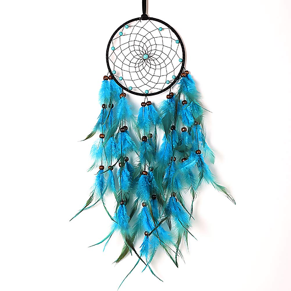 MOONFLY Dream Catchers Handmade Traditional Feather Hanging Home Wall Decoration D  cor Ornament Craft Native American Style (Bl