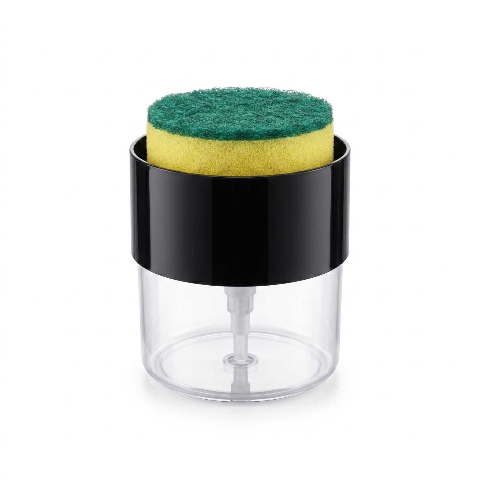 Soap Dispenser & Sponge Holder Compatible with Scrub Daddy Sponges  Kitchen Sink Pump Dispenser, Instant Refill, Black