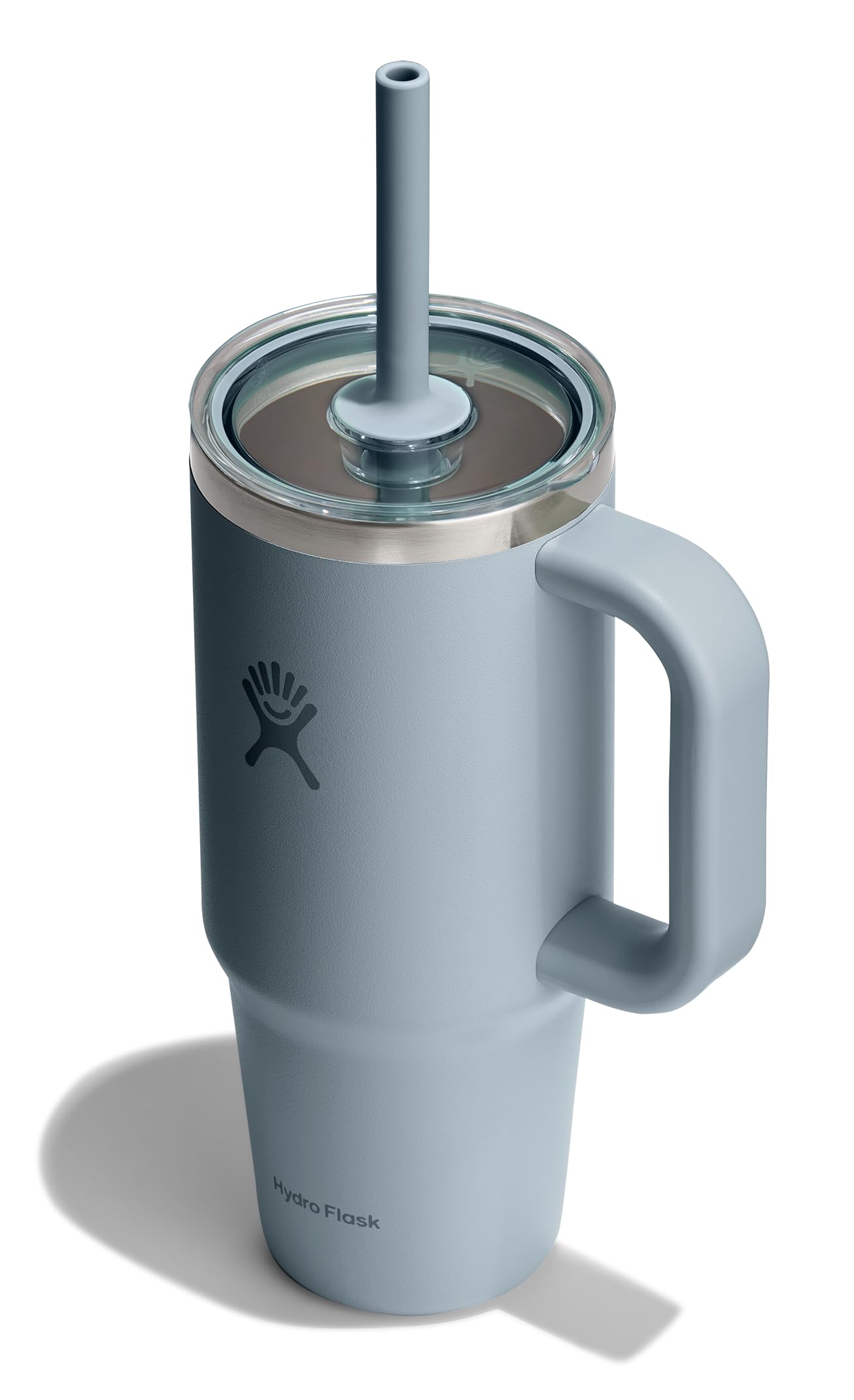 Hydro Flask 24 Oz Travel Tumbler with Handle, Clear Lid and Straw - Insulated Stainless Steel in 24 Oz Shale Gray