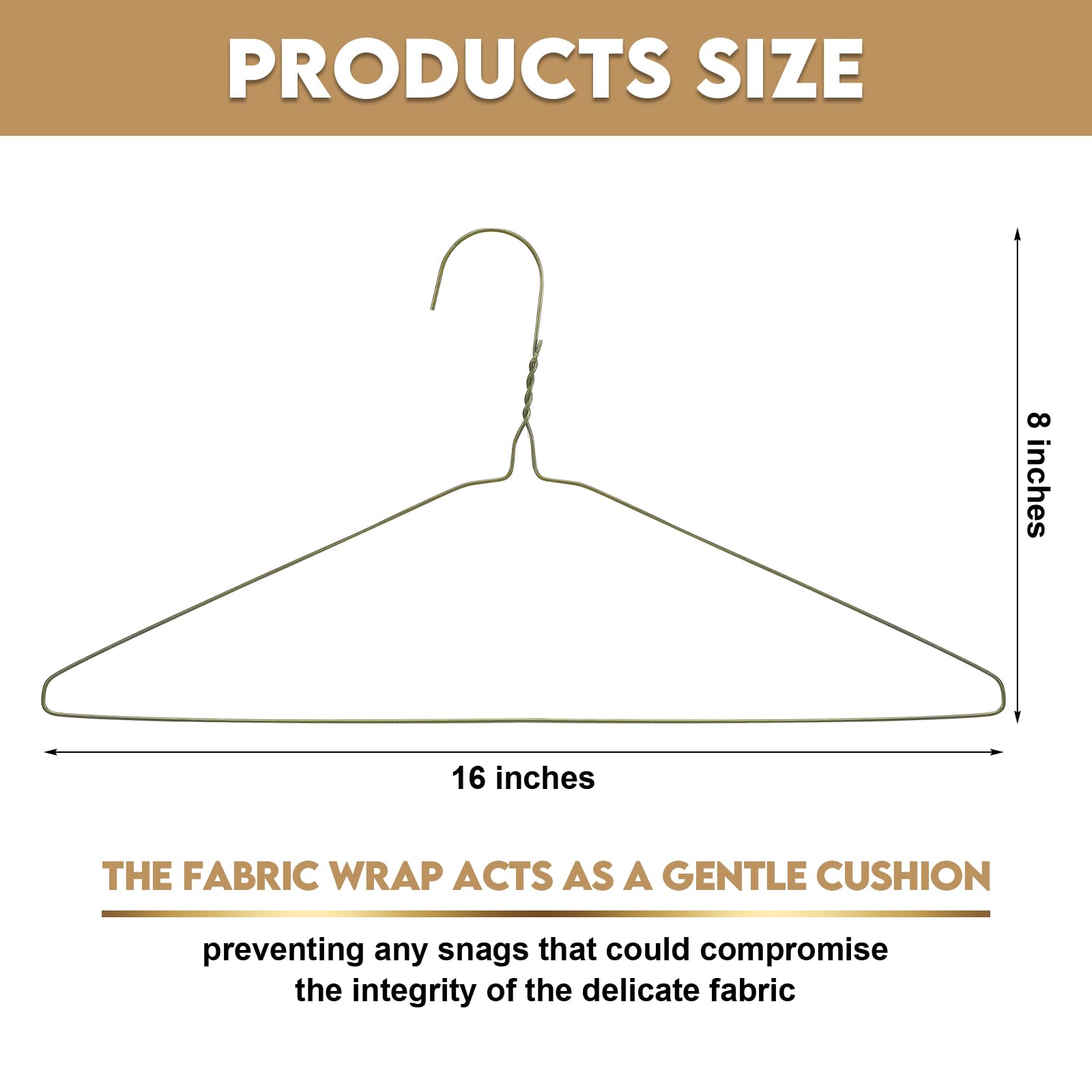 Yuntau 120 Pcs Wire Hangers Bulk Dry Cleaner Hangers 16'' Caped Clothing Hangers Suit Hangers Strut Hangers For Dry Cleaners Or