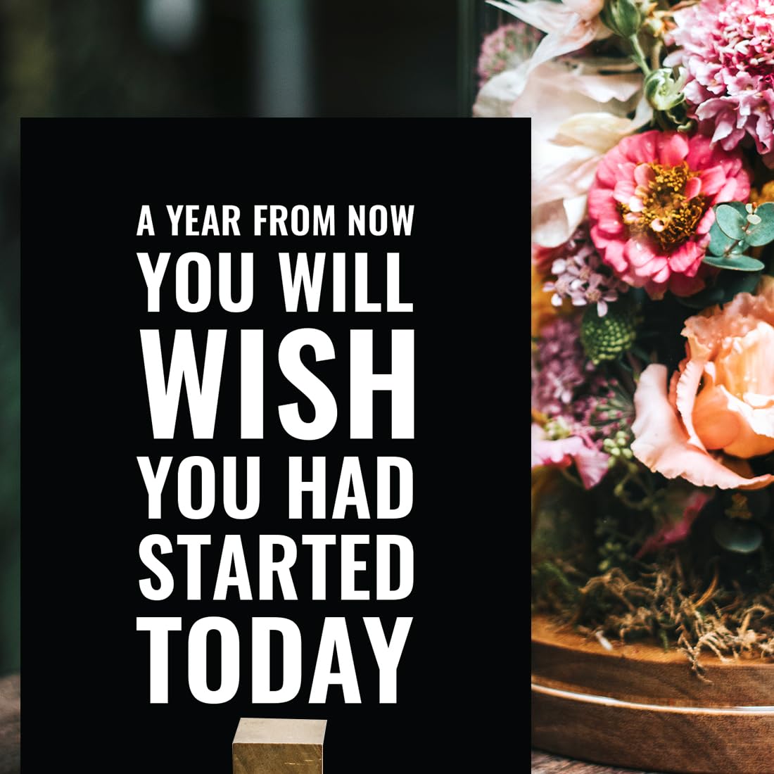 Andaz Press Gym Fitness Wall Art Collection, 8.5X11-Inch, A Year From Now You Will Wish You Had Started Today Poster Print, 1-Pa