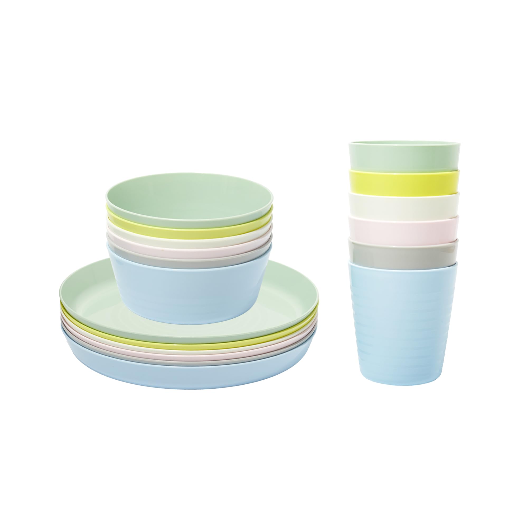 Ikea Kalas Pastel Colors Kids Plastic Bpa Free Flatware, Bowl, Plate, Tumbler Set