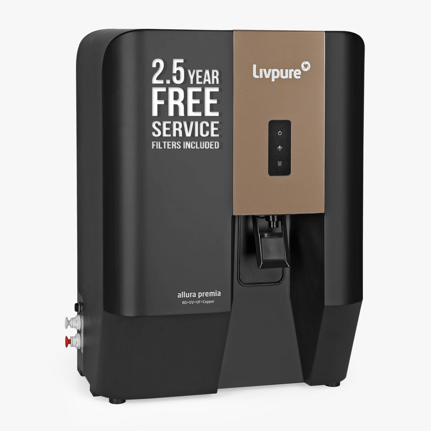 Livpure Allura Premia Water Purifier| Zero Cost For 2.5 Yrs - Filters Included | 10 Stage Advanced Purification | Ro+Uv+Uf+Coppe