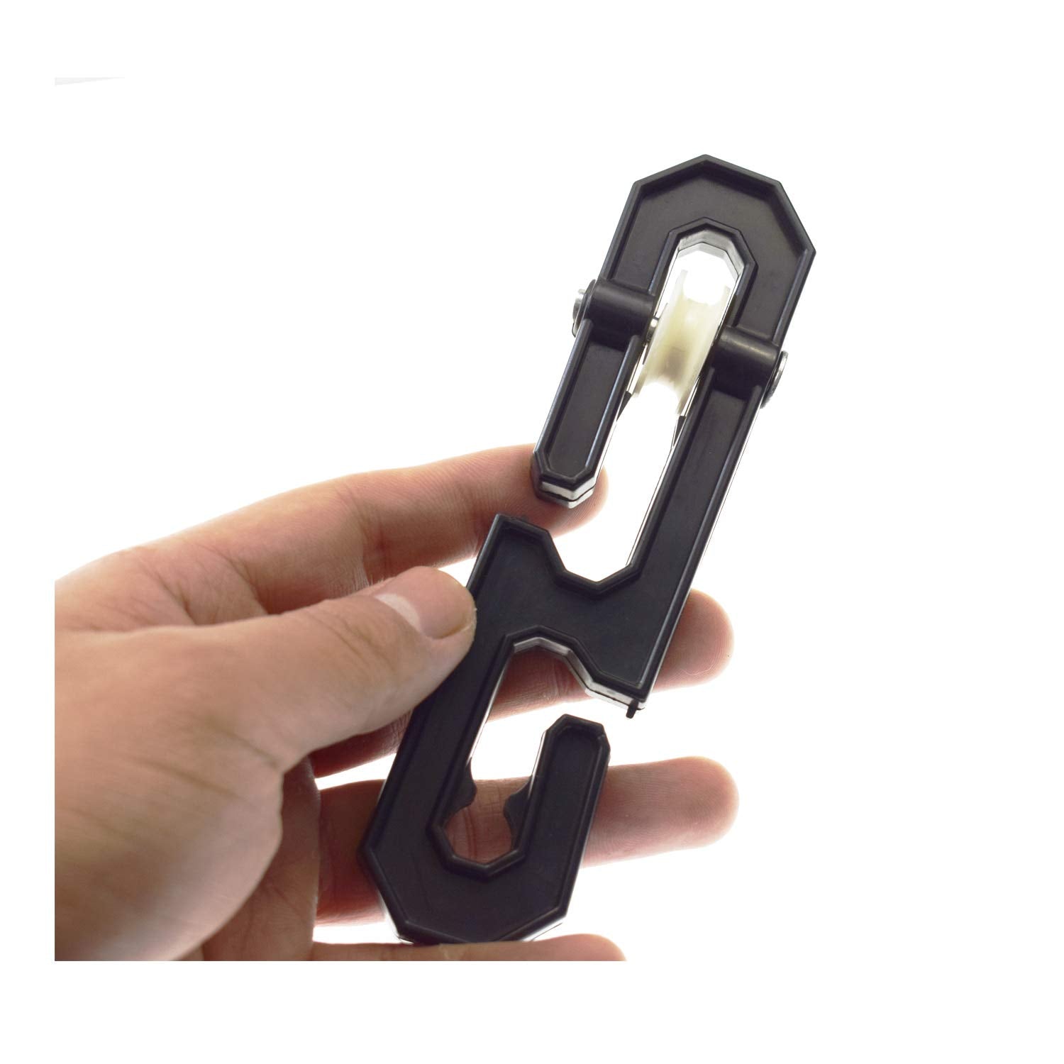 Motanar Plastic Aluminum Clothesline Separator Spreader Pulley For Long Clothesline And Heavy Loads (2, Black)