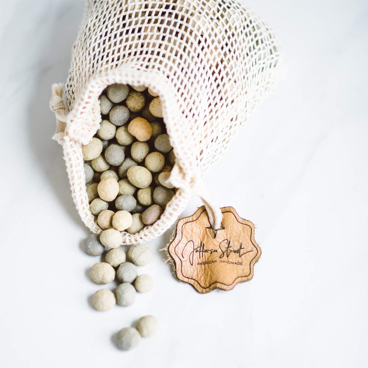 Jefferson Street Ceramics - Made in USA - Ceramic Pie Weights - Natural Clay Beads for Baking Blind Crust - 2.4 lbs with Mesh Ba