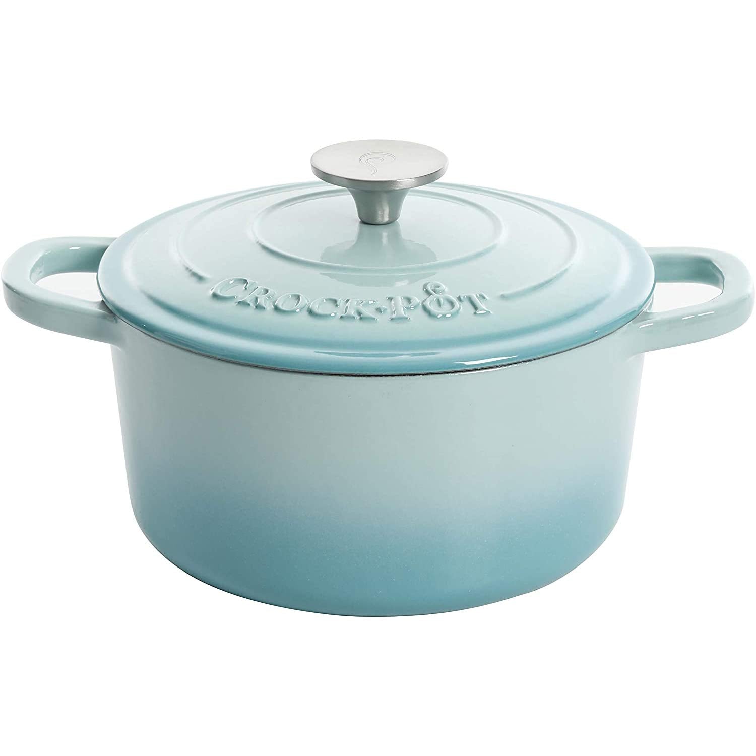 Crock-Pot Artisan Round Enameled Cast Iron Dutch Oven, 5-Quart, Aqua