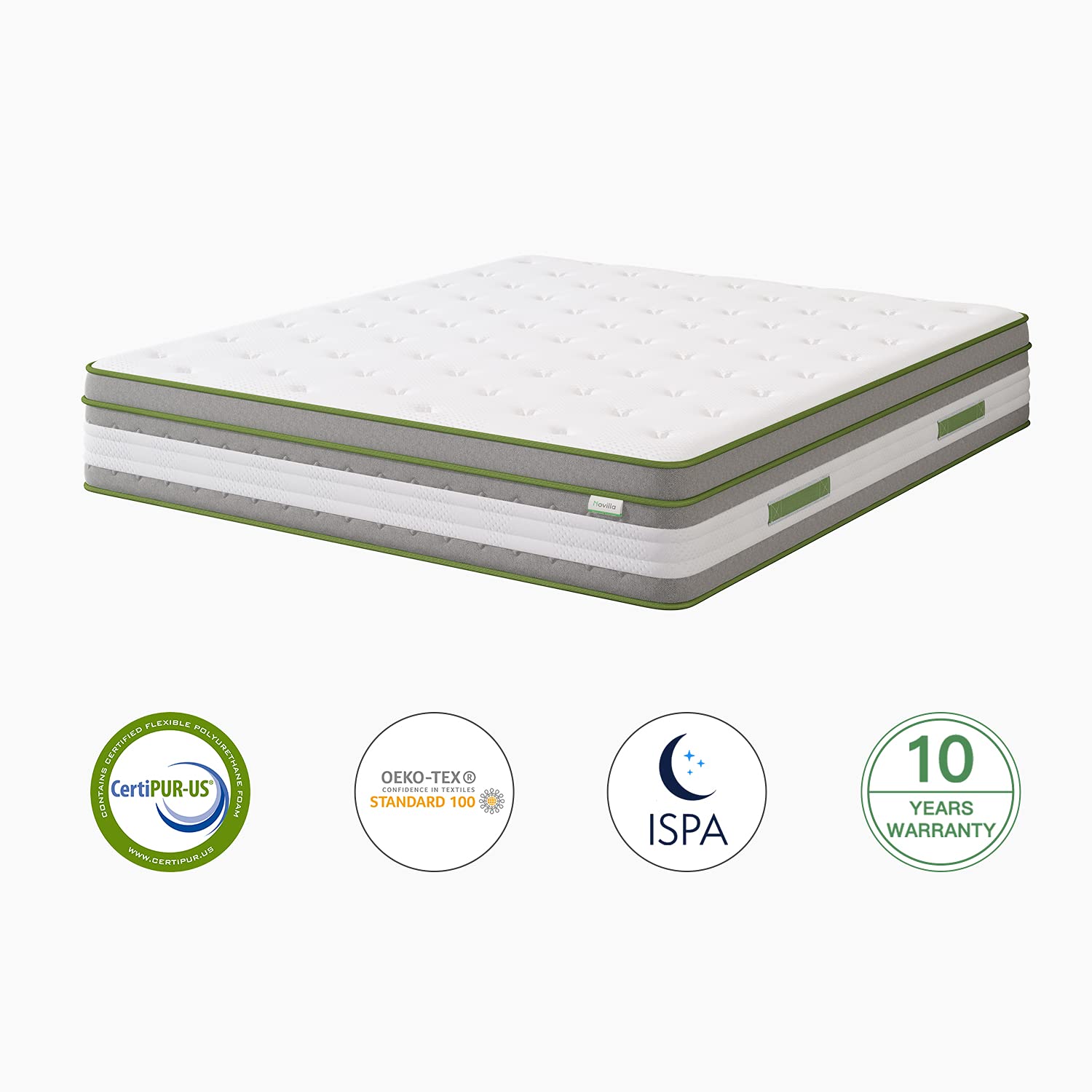 Novilla King Mattress, 12 Inch Hybrid Pillow Top King Size Mattress In A Box With Gel Memory Foam & Individually Wrapped Pocket