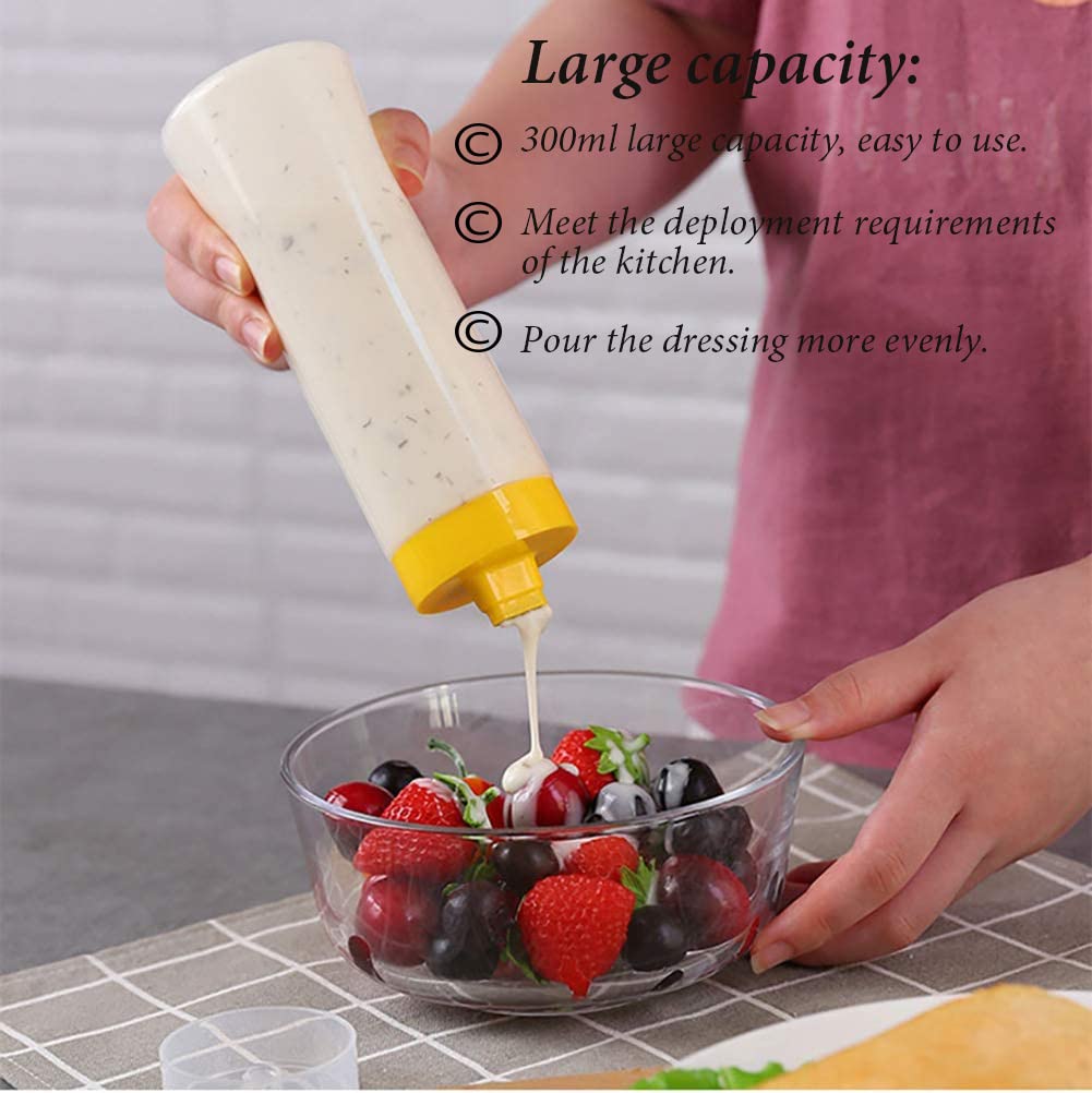 Akoak 1 Pack Four-Hole Seasoning Extruded Bottle, Plastic Seasoning Bottle Spray Bottle, Suitable For Ketchup, Salad Dressing, M