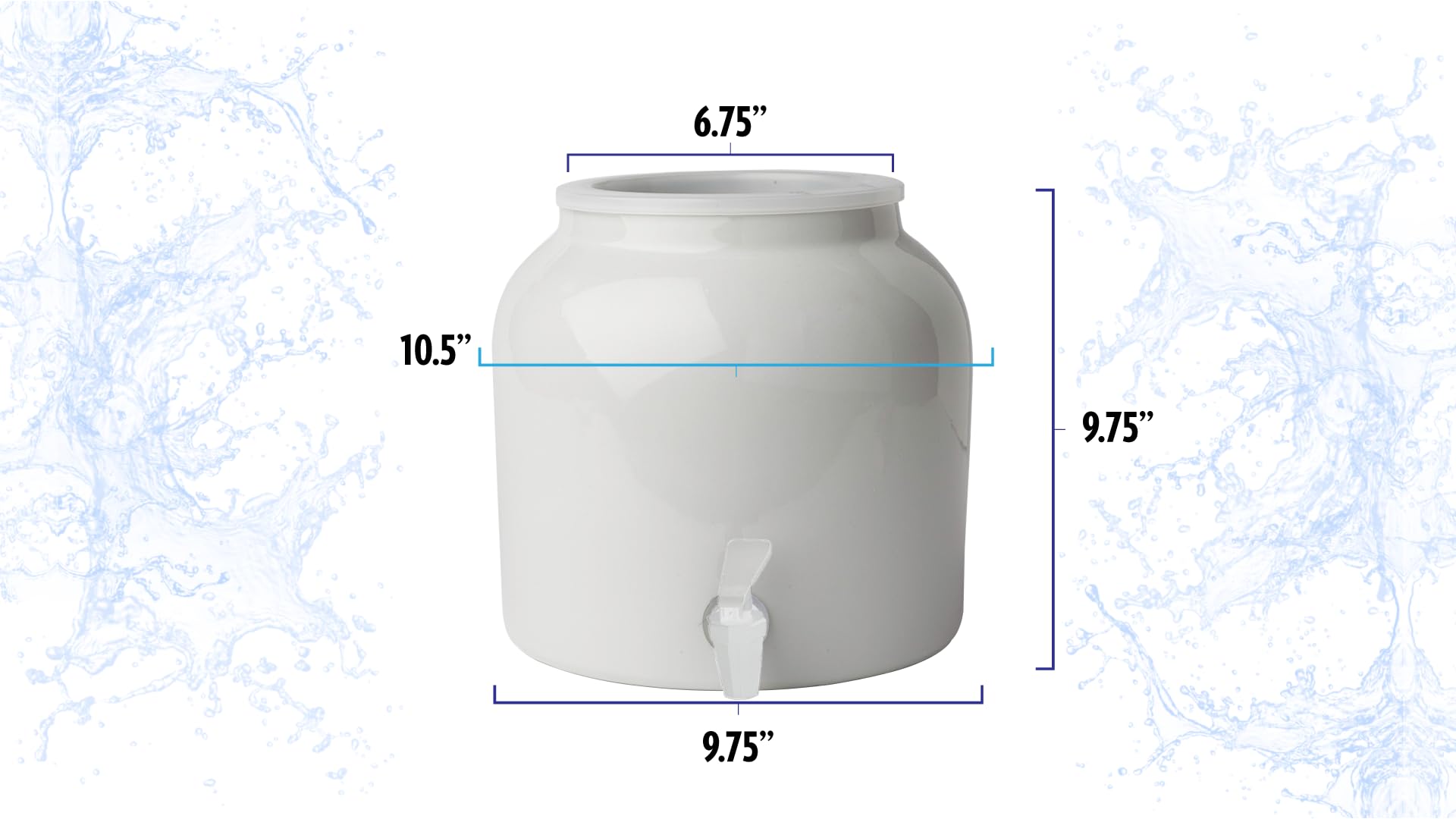 New Wave Enviro Products Porcelain Water Dispenser, White
