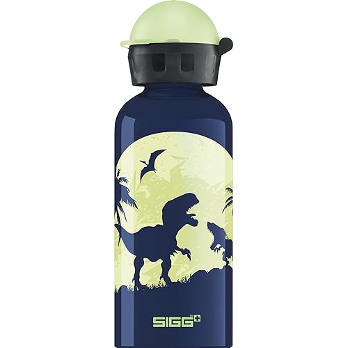SIGG - Kids Water Bottle - Glow Moon Dinos - Leakproof  Lightweight  BPA Free - Aluminum - 13oz