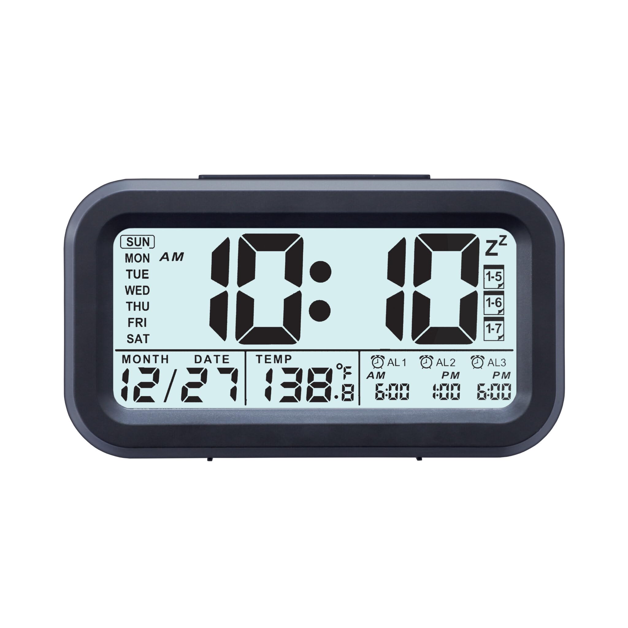Ajanta Lcd 150 Digital Wall & Desktop Clock | Large Lcd Display With Date, Day & Calendar | Black