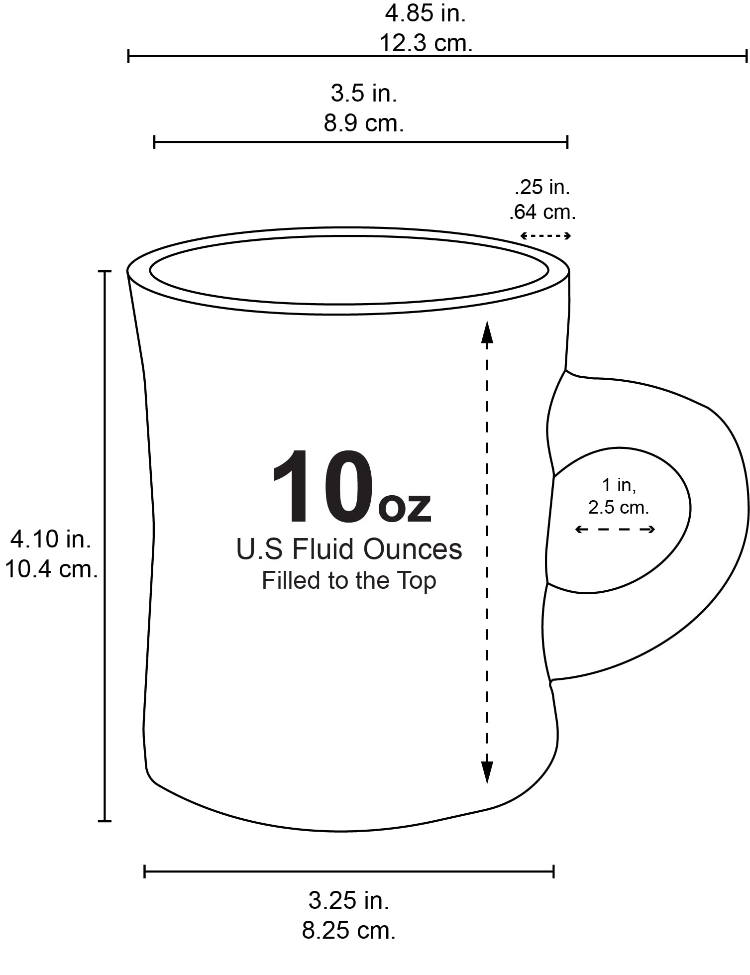 Culver 10-Ounce Ceramic Retro Diner Style Heavyweight Restaurant Mug, Two-Finger C-Handle (White, 1)